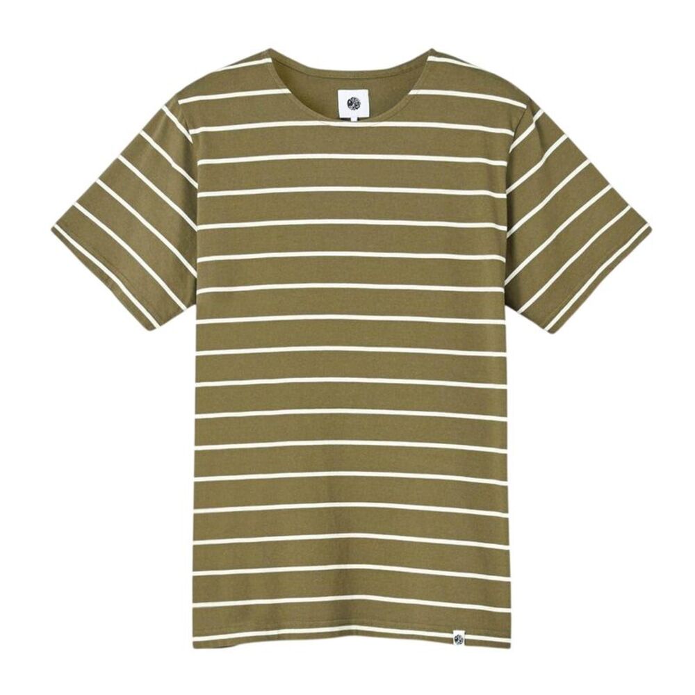 Pretty Green Mens Striped Regular T-Shirt / Khaki Green